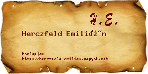 Herczfeld Emilián névjegykártya